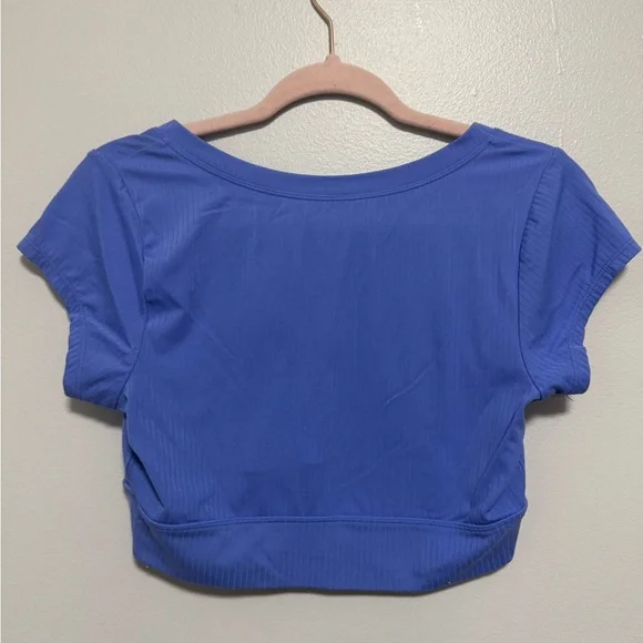 OFFLINE By Aerie Real Me Henley Crop Tee In Baja Blue - Picture 7 of 11